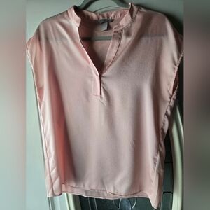 H&M Baby Pink V-Neck Blouse ~ Small